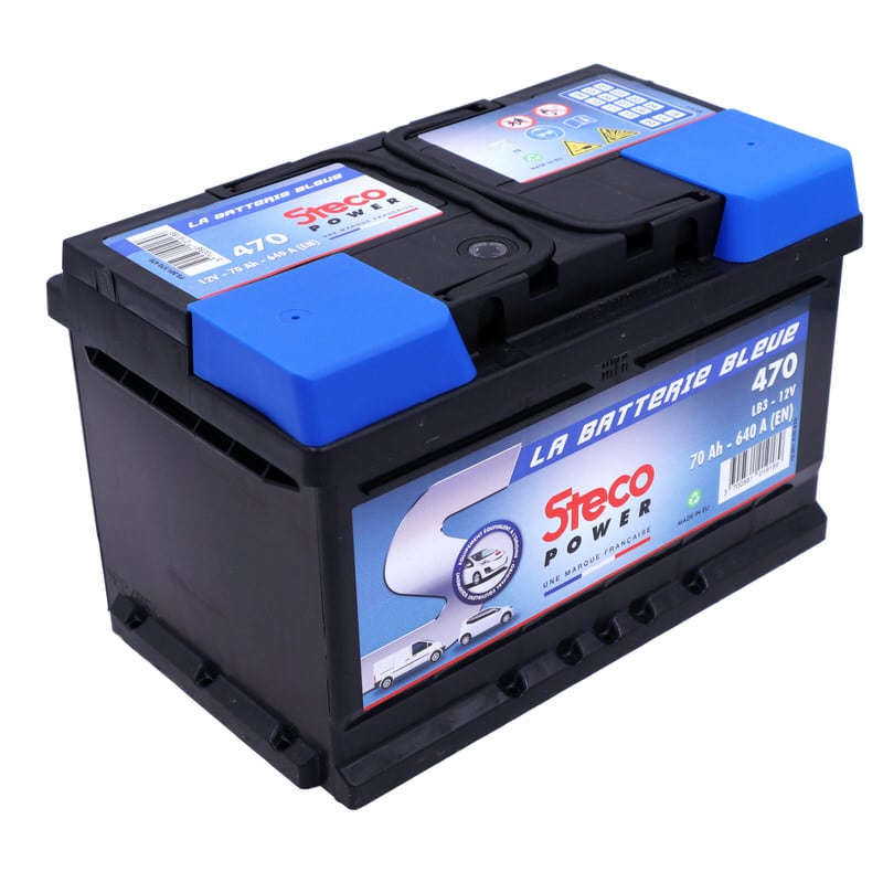 Accessoire auto : STECO - Batterie voiture 70Ah 640A pas cher