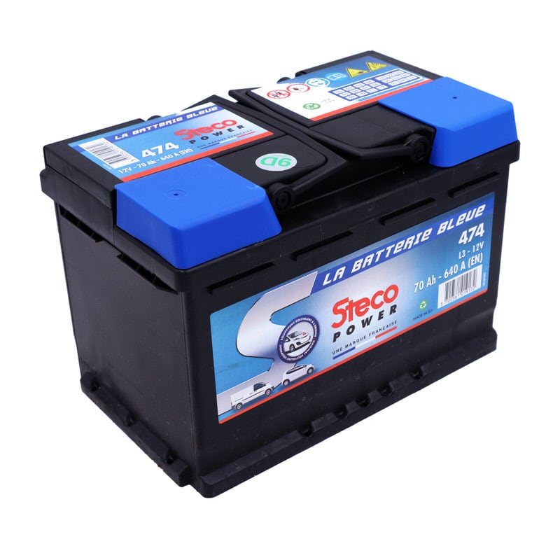 Accessoire auto : STECO - Batterie voiture 12V 70Ah 640A pas cher