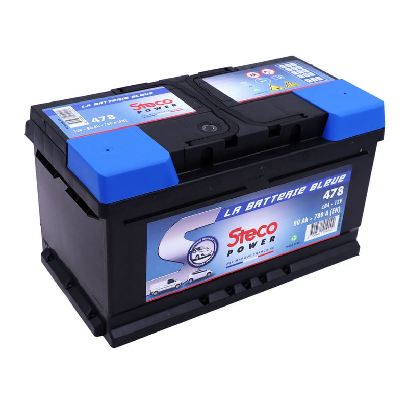 Accessoire auto : STECO - Batterie voiture 12V 80Ah 780A pas cher