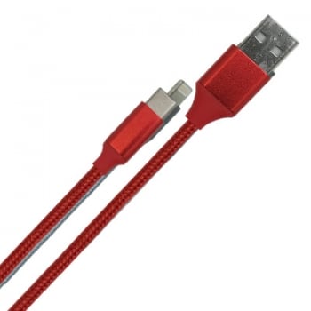 CABLE USB TEXTILE ROUGE + USBC 2M