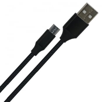 CABLE USB TEXTILE NOIR + M.USB 2M